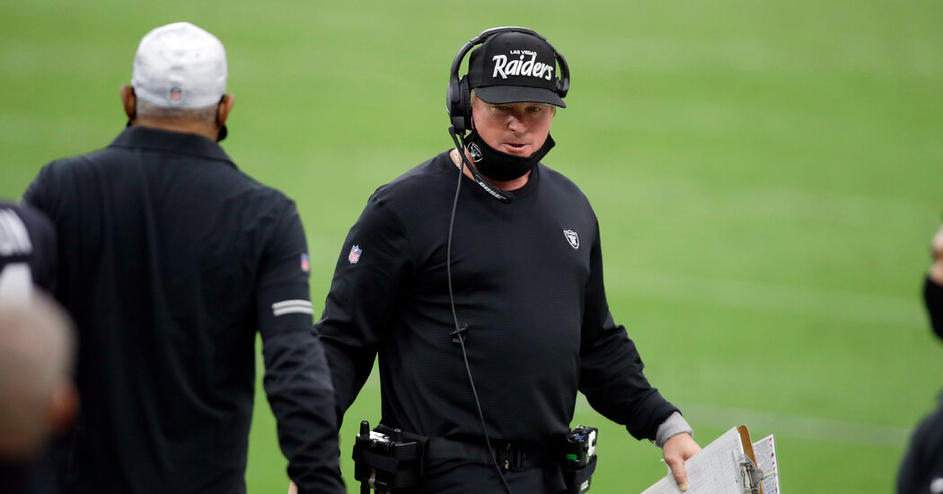 Raiders and Jon Gruden Are Fined Again Over Virus Violations